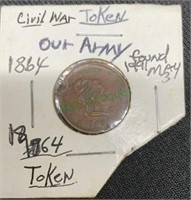 Civil War token 1864 “Our Army” 1338
