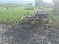 Antique Spring Carriage w/ wicker sides 
Has