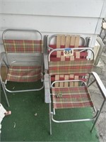 2 Folding Lawn Chairs and 1 Lounge Chair