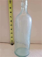 9" Aqua Bottle - Bubbles in Glass