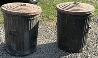 2 - Trash Cans with Lids