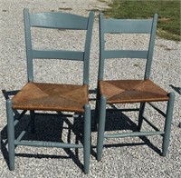 2 - Ladder Back Primitive Chairs