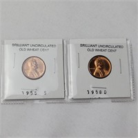 1955 & 1958 Uncirculated Wheat Cent
