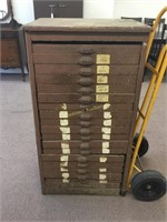 Antique 19 drawer Hamilton Typeset Cabinet