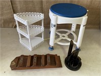 Shower stool, organizing items
