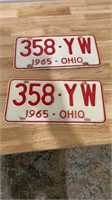 Two 1965 license plates Ohio