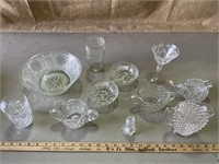 Cut glass and more, creamers, berry bowls
