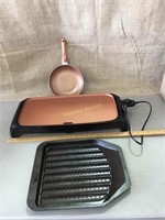 Hamilton Beach ceramic griddle with drip pan -