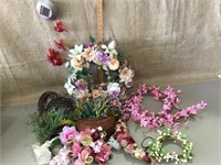Floral wreath, garland, flowers in hanging