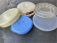 Tupperware and plastic pie keepers