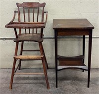 High Chair and Stand Table