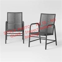 Granby 2pk Padded Wicker Patio Dining Chairs -