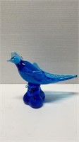 Rare Vintage Hand Made Altaglass Blue Bird 9.5" Lo