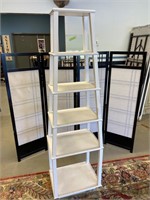5 Tier White Wooden Shelf Collapsible