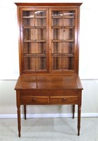 19th C. Cherry Secretary Bookcase