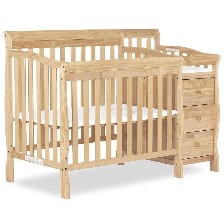 DOM 4-in-1 Mini Convertible Crib & Changer,Natural