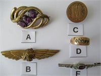 Lot of 5 Victorian Antique Jewelry Items