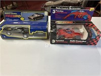2-RC CARS SPIDERMAN AND A FIREBIRD