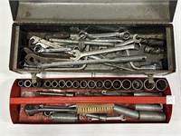 CRAFTSMAN TOOLBOX W/ SOCKETS & WRENCH