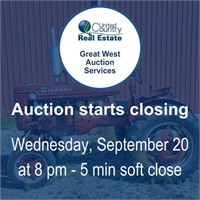 Auction begins to close Wednesday, September 20,