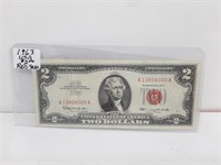 1963 USA RED SEAL $2 BILL