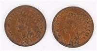 2- INDIAN HEAD CENTS - 1864-L, and 1865
