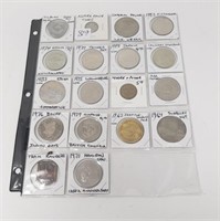 GROUP OF 18 TOKENS ASSORTED -AS FOUND