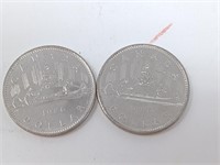 2x 1986 Canada Dollar Coins