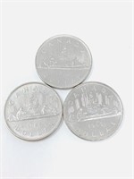 3x 1986 Canada Dollar Coins