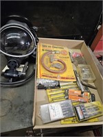 SCUBA MASK, ZIP TIES, EASY OUTS, WOOD SPEED BITS
