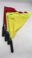 4 Champion Soccer Referee Flags 2- Red 2- Yellow