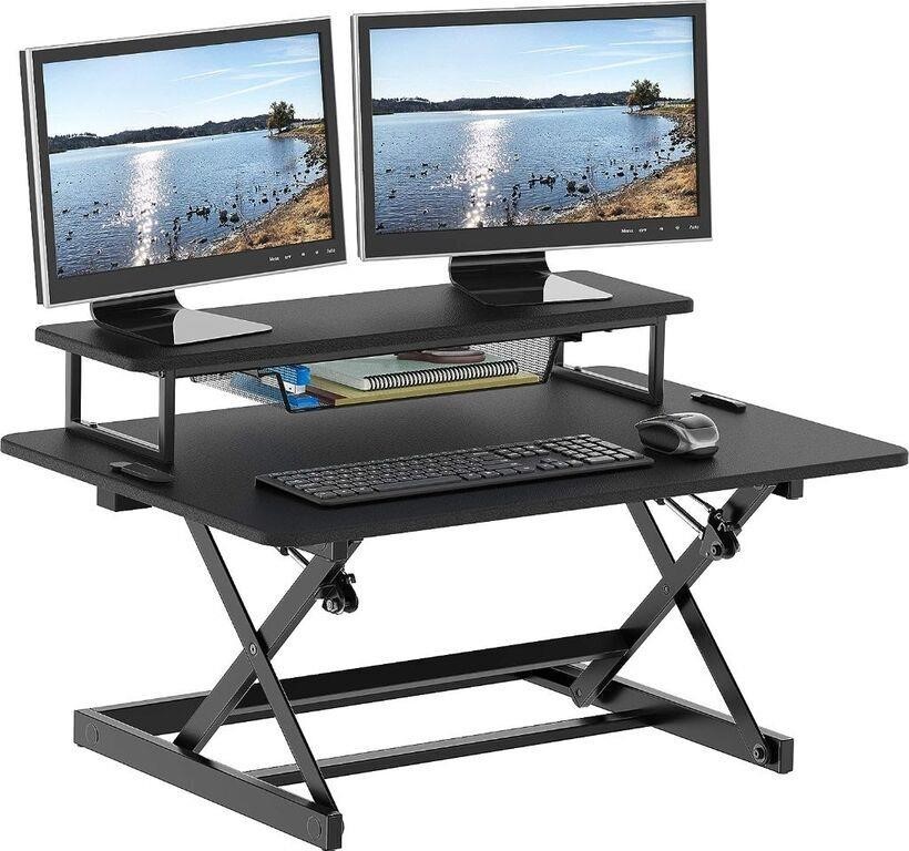 SHW 36-Inch Height Adjustable Standing Desk, Black