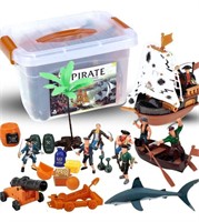 ($22) Bucket of Pirate Action Figures Playset