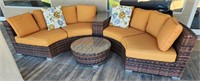 K - PATIO SECTIONAL SOFA, DRINK TABLES & PILLOWS