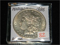 1885 Morgan $1 AU/UNC.