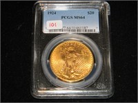 1924 Gold $20 St. Gaudens PCGS MS64***