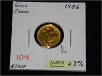 1986 Am. Eagle 1/10 oz Gold ***