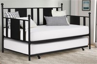 Langham Metal Daybed with Trundle Twin Black