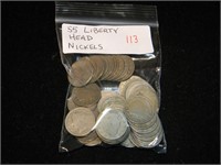 Bag (55) Liberty Head Nickels