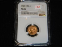 1925-D Gold Indian Head $2.50 NGC MS62