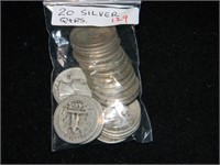 Bag (20) Silver Qtrs.