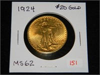 1924 Gold $20 St. Gaudens MS62 ***
