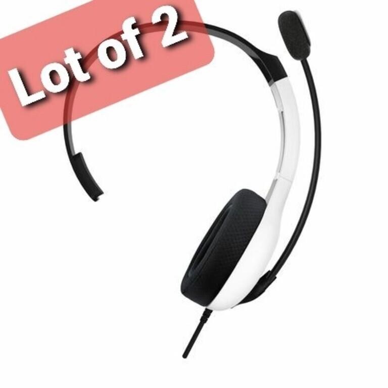 Lot of 2, PDP Gaming LVL30 Wired Chat Headset, Whi