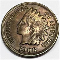 1908 Indian Head Penny Almost Uncirculated