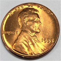 1955 Lincoln Wheat Cent Penny Uncirculated Red