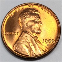 1955-D Lincoln Wheat Cent Penny Uncirculated Red