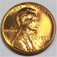 1955-S Lincoln Wheat Cent Penny Uncirculated Red
