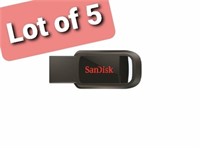Lot of 5, SanDisk, Cruzer Spark, USB 2.0 Flash Dri