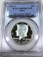 1976-S Silver Kennedy Half Dollar PCGS PR69 DCAM