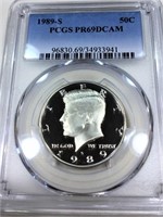 1989-S Kennedy Half Dollar PCGS PR69 DCAM